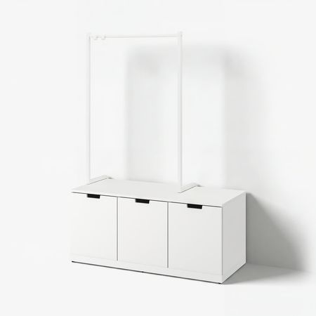 NORDLI Комод с 3 ящиками - белый 120x169 см