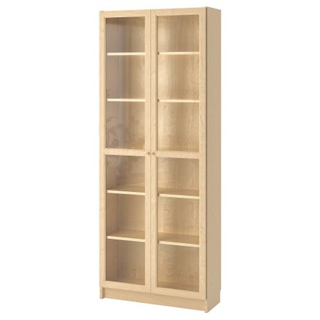 Стеллаж, 80x30x202 см, березовый шпон IKEA BILLY БИЛЛИ, OXBERG ОКСБЕРГ 790.234.09