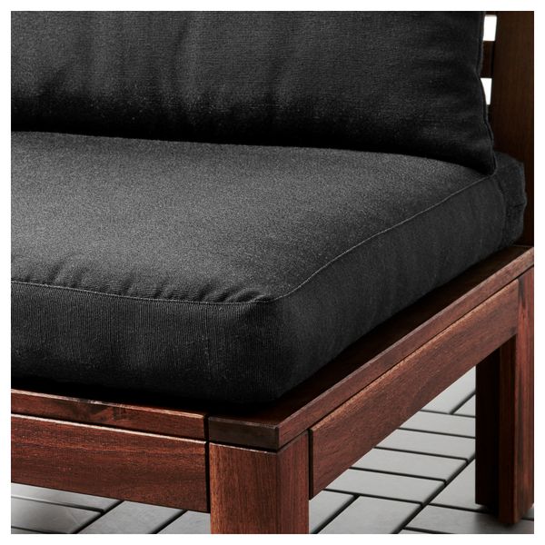 Садовый угловой диван 3 + 2 ЭПЛАРО / ХОЛЛО, коричневая морилка, черный (206/206x80x73 см) - фото 3