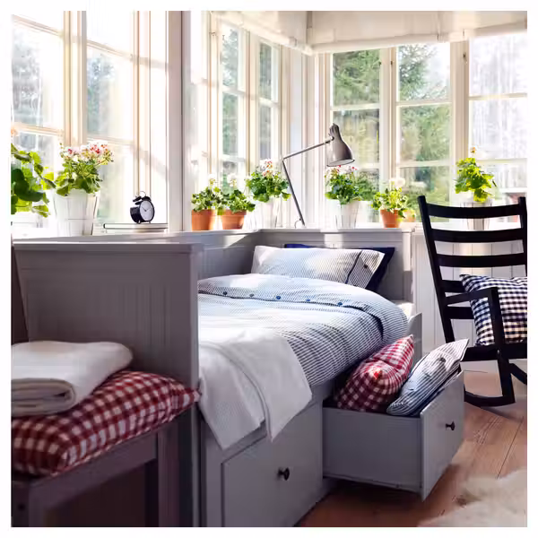 HEMNES Кушетка с 2 матрасами/3ящиками - фото 4