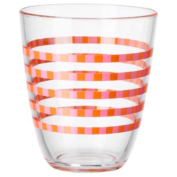 Стакан ПОББИГ, в полоску оранжевый, розовый (23 сл) - фото 1