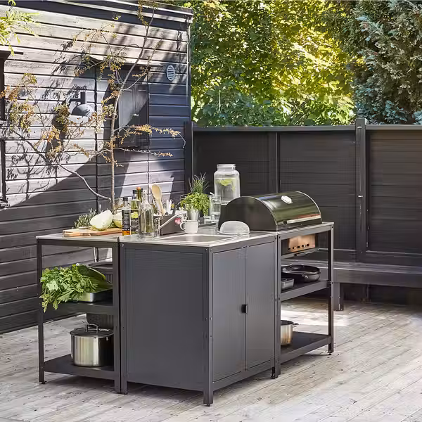 GRILLSKÄR Кухонная мойка/угольн гриль,д/улицы - нержавеющ сталь 344x61 см - фото 3