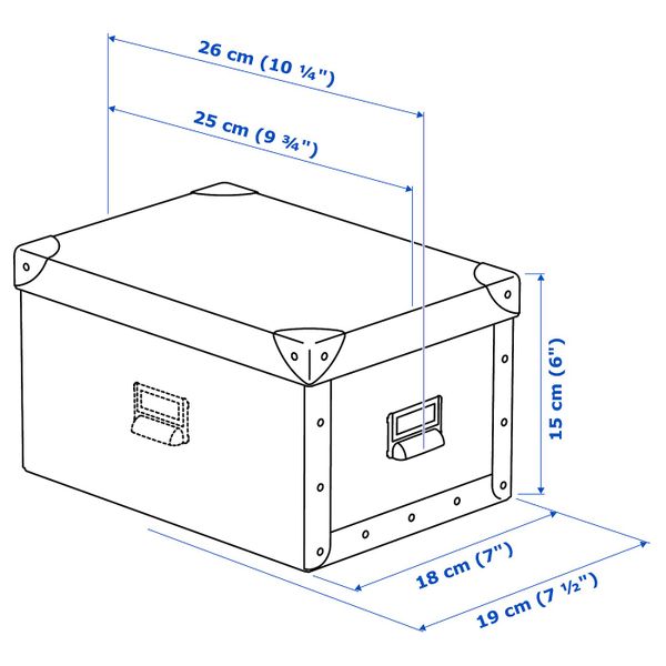 Коробка с крышкой, темно-серый 18x26x15 см IKEA ФЬЕЛЛА 503.956.74 - фото 8
