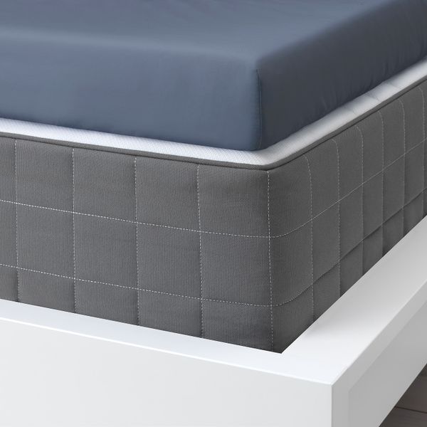 Натяжная простыня для тонкого матраса, сине-серый 180x200 см IKEA SÖMNTUTA СЁМНТУТА 704.126.58 - фото 2