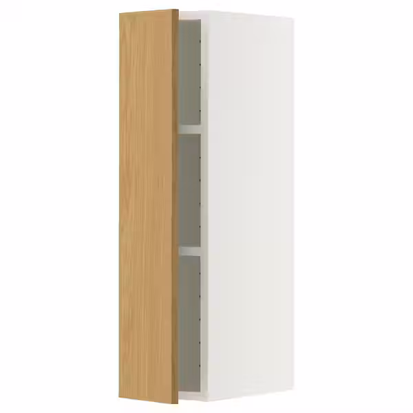 METOD Навесной шкаф с полками - белый/Sinarp дубовый шпон 20x80 см - фото 1