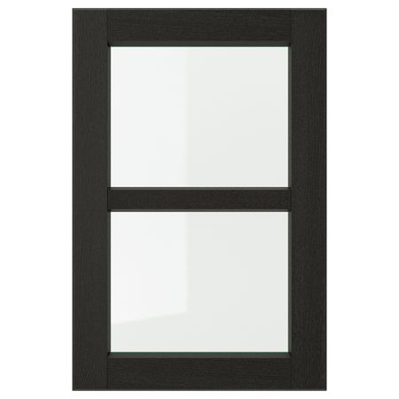 Стеклянная дверь, черная морилка 40x60 см IKEA LERHYTTAN ЛЕРХЮТТАН 703.565.20
