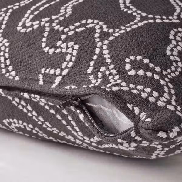 GULDFLY ГУЛЬДФЛИ Чехол на подушку - антрацит/белый с оттенком 50x50 см - фото 3