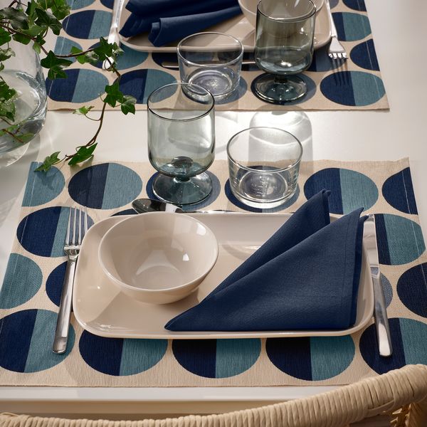 Салфетка, 35x35 см, черно-синий IKEA SNÖKRABB КРАББA 805.646.51 - фото 3