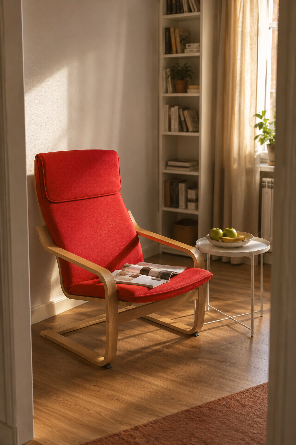 Кресло POÄNG IKEA Vissle красный — 525 BYN