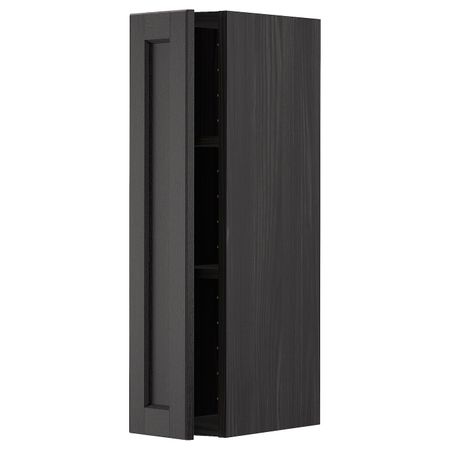 Шкаф навесной с полкой, черный/Лерхюттан черная морилка 20x80 см IKEA МЕТОД 492.615.38