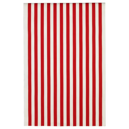 Ткань СОФИА, в широкую полоску, красный/белый (150 см)