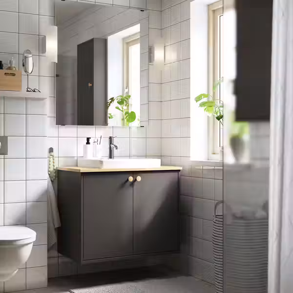 HAVBÄCK / ORRSJÖN ОРРШЁН Шкаф с дверцами/раковина/смеситель - фото 2