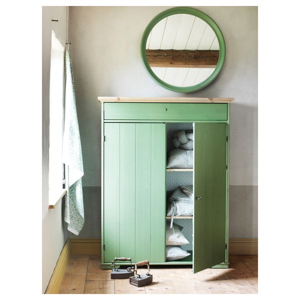 Шкаф для белья ГУРДАЛЬ, зеленый (109x50x137 см) - схема-чертеж с размерами