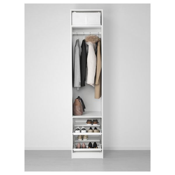 Гардероб ПАКС, белый, Танем черный (50x60x236 см) - схема-чертеж с размерами