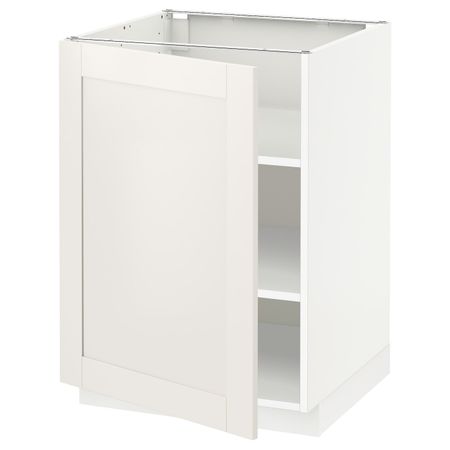 Напольный шкаф с полками, белый/Сэведаль белый 60x60 см IKEA METOD МЕТОД 992.231.86