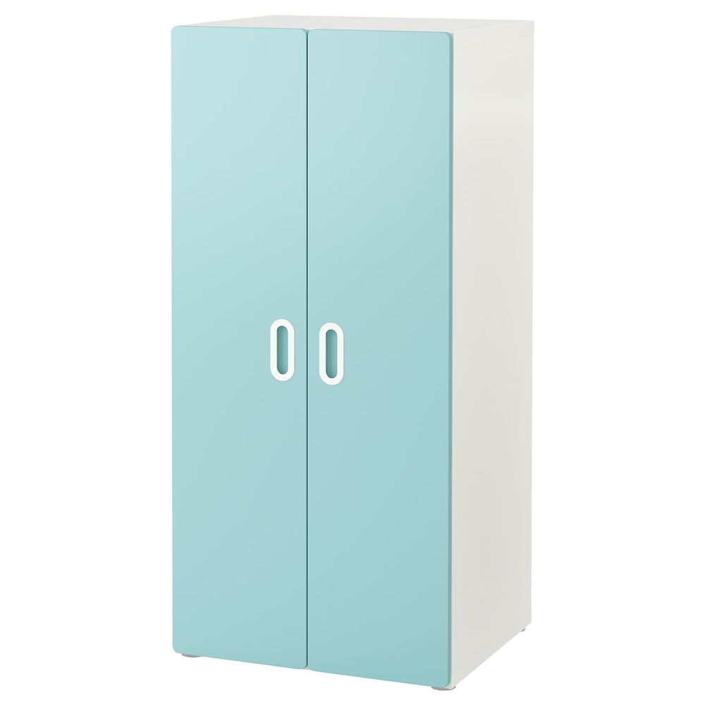 Шкаф платяной, белый/голубой 60x50x128 см IKEA STUVA СТУВА / FRITIDS ФРИТИДС 392.527.99 - фото 1