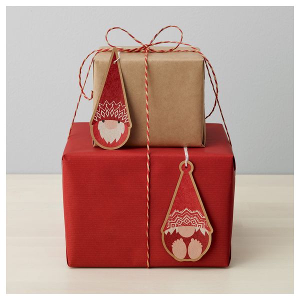 Ярлык для подарков, 12 шт. ВИНТЕР 2017, Санта Клаус - схема-чертеж с размерами