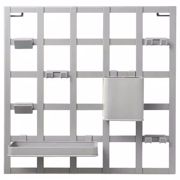 SNICKRA СНИККРА Панель для хранения, 8 предм. - серо-зеленый 38x38 см - фото 1