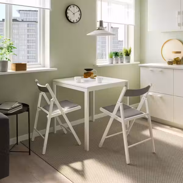 FRÖSVI ФРЁСВИ Стул складной - белый/Knisa светло-серый - фото 3