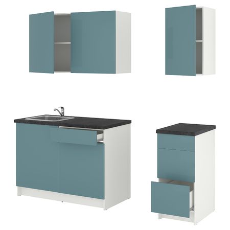 Кухня, глянцевый/синяя бирюза 160x61x220 см IKEA KNOXHULT КНОКСХУЛЬТ 294.243.86