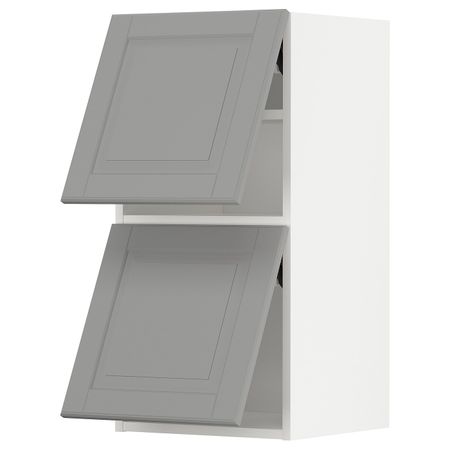 Навесной шкаф, 2 дверцы, горизонтал, белый/Будбин серый 40x80 см IKEA METOD МЕТОД 293.930.21