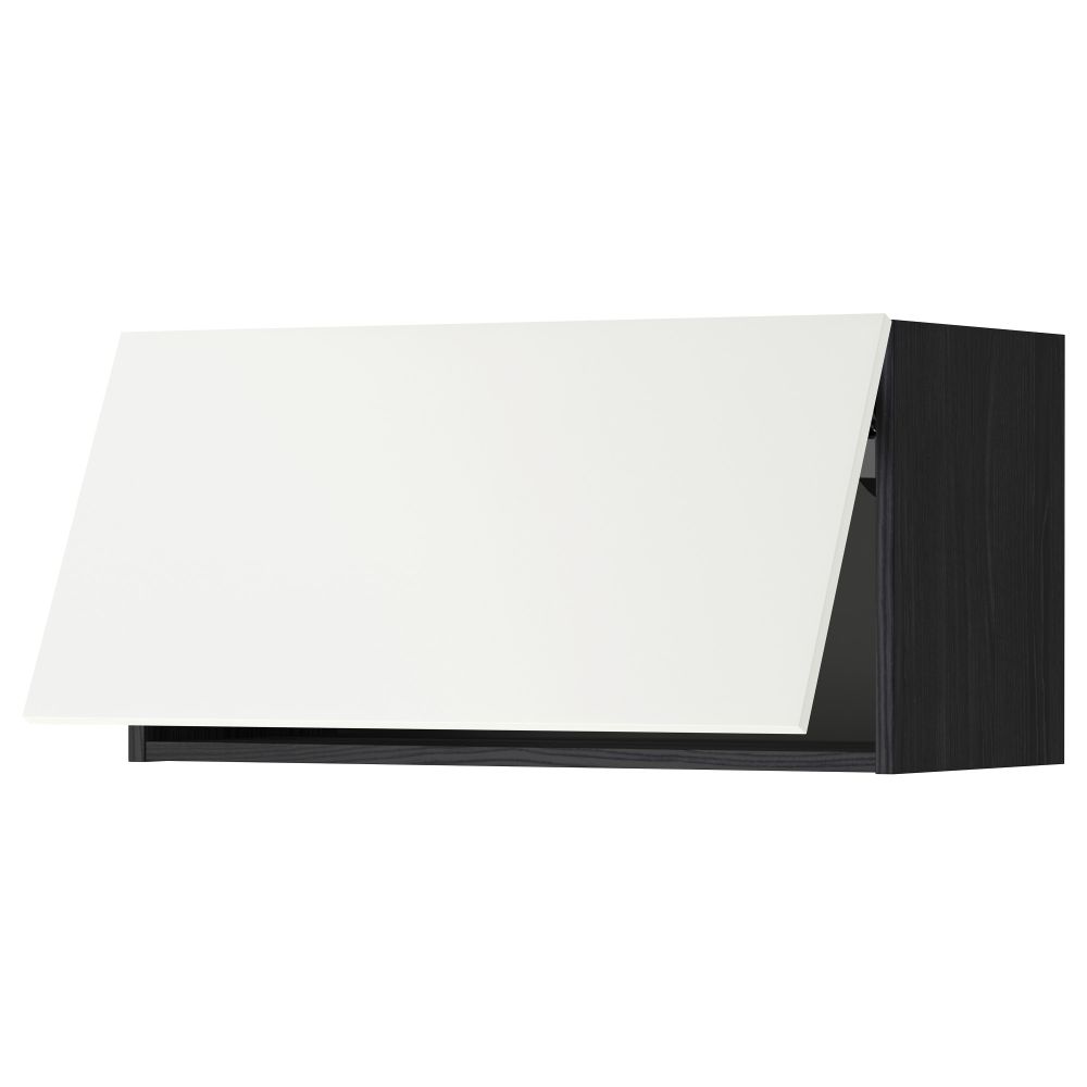Горизонтальный навесной шкаф МЕТОД, черный, Хэггеби белый - схема-чертеж с размерами