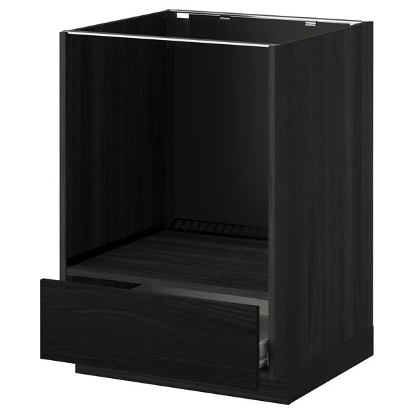 Напольный шкаф для духовки, с ящиком МЕТОД / ФОРВАРА, черный, Тингсрид черный (60x60 см) - фото 1