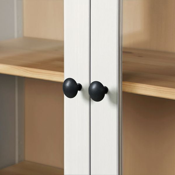 HEMNES Шкаф-витрина с 3 ящиками - белая морилка/светло-коричневый 90x197 см - фото 6