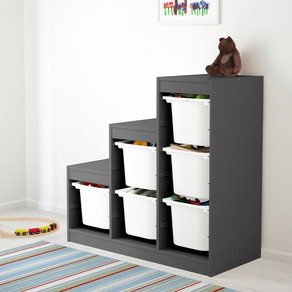 Комбинация для хранения, серый-белый, 99x44x94 см IKEA TROFAST ТРУФАСТ 895.268.67 - фото 3