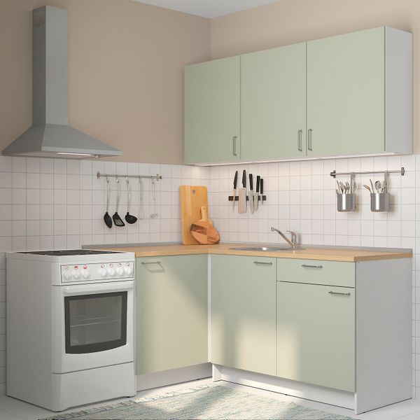 Кухня, серо-зеленый 120x180x220 см IKEA KNOXHULT КНОКСХУЛЬТ 694.091.81 - схема-чертеж с размерами