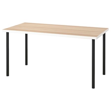 Стол, белый под беленый дуб/черный 150x75 см IKEA LINNMON ЛИННМОН / ADILS АДИЛЬС 993.286.02