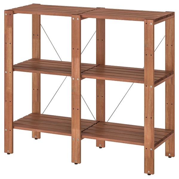 Стеллаж, для/сада, коричневая морилка 140x35x90 см IKEA TORDH ТУРД 793.165.01 - фото 1