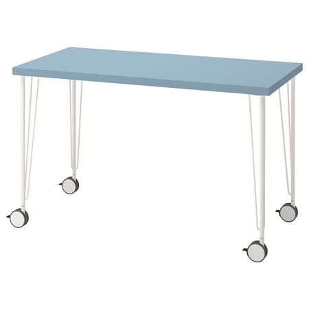 Письменный стол, голубой/белый 120x60 см IKEA LAGKAPTEN ЛАГКАПТЕН / KRILLE КРИЛЛЕ 594.169.88