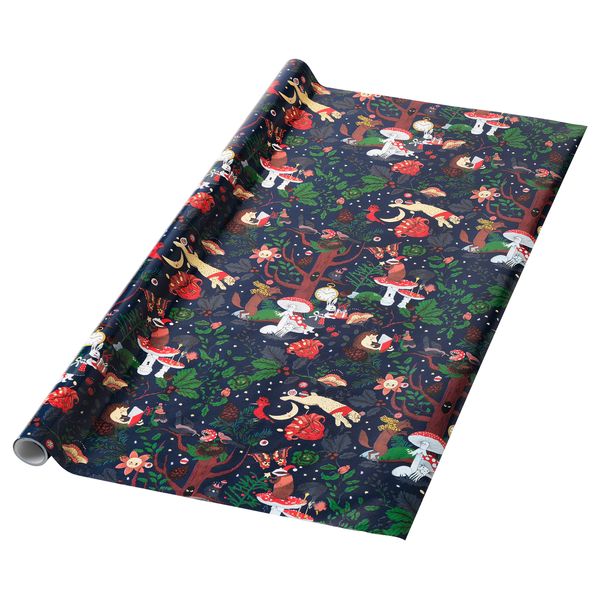 Рулон оберточной бумаги ВИНТЕР 2018, с рисунком, синий (4x0.7 м) - фото 1