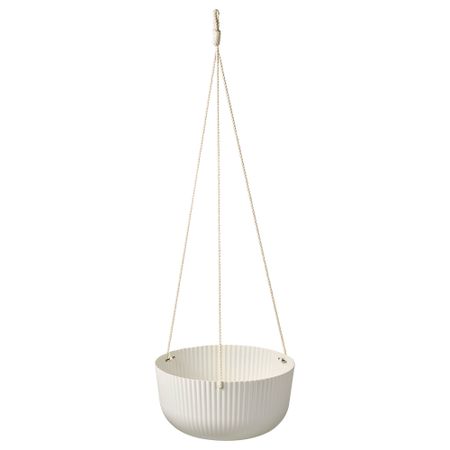 Кашпо подвесное, для дома, улицы белый с оттенком, 27 см IKEA ÄPPELROS ЭППЕЛЬРОС 904.877.99