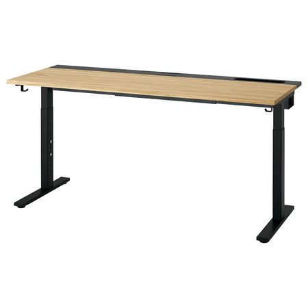 MITTZON Письменный стол - дубовый шпон/чёрный 160x60 см