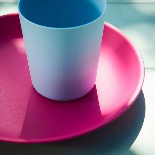 MARULK Набор для пикника, 21 предм. - розовый/синий - схема-чертеж с размерами