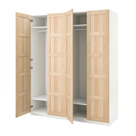 Гардероб, белый/под беленый дуб 200x60x236 см IKEA PAX ПАКС / BERGSBO БЕРГСБУ 094.782.57