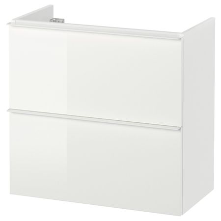 Шкаф для раковины с 2 ящ, глянцевый белый 60x32x58 см IKEA ГОДМОРГОН 303.690.01