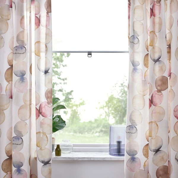 Гардины, 2 шт., 145x300 см, разноцветный IKEA SÄCKMAL 505.471.25 - схема-чертеж с размерами