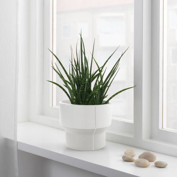 Кашпо, ручная работа белый с оттенком IKEA ХАНТВЕРК 104.499.33 - схема-чертеж с размерами