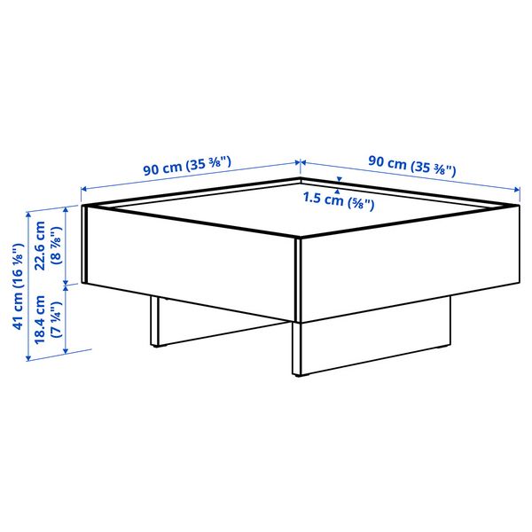 TRANERED Журнальный стол - темно-коричневый 90x90 см - фото 7