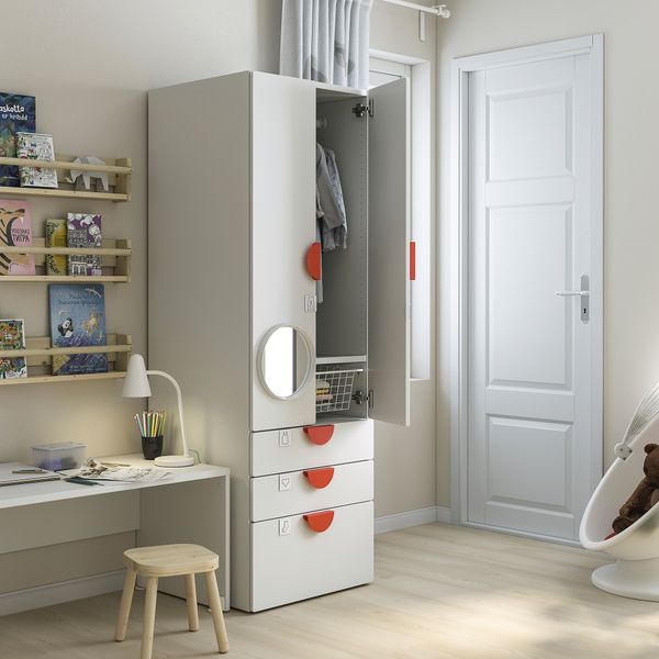 Гардероб, 60x57x181 см, белый бледно-бирюзовый с 3 ящиками IKEA PLATSA ПЛАТСАA ПЛАТСА, SMÅSTAD СМОСТАД 594.308.28 - фото 4