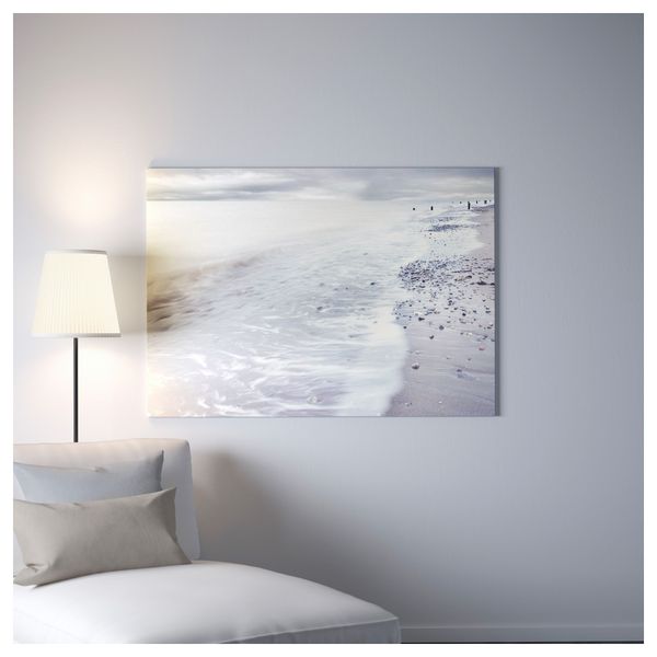 Картина с рамой БЬЁРКСТА, Зимние волны, цвет алюминия (140x100 см) - фото 3