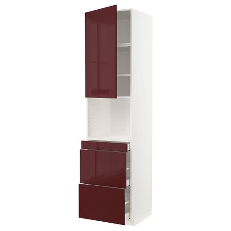 Высокий шкаф для СВЧ, дверца,3ящика, 60x60x240 cm IKEA METOD МЕТОД, MAXIMERA МАКСИМЕРА 994.665.42