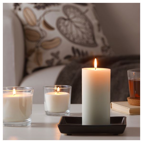 Формовая свеча, ароматическая СИНЛИГ, Ванильное удовольствие, естественный (14 см) - схема-чертеж с размерами