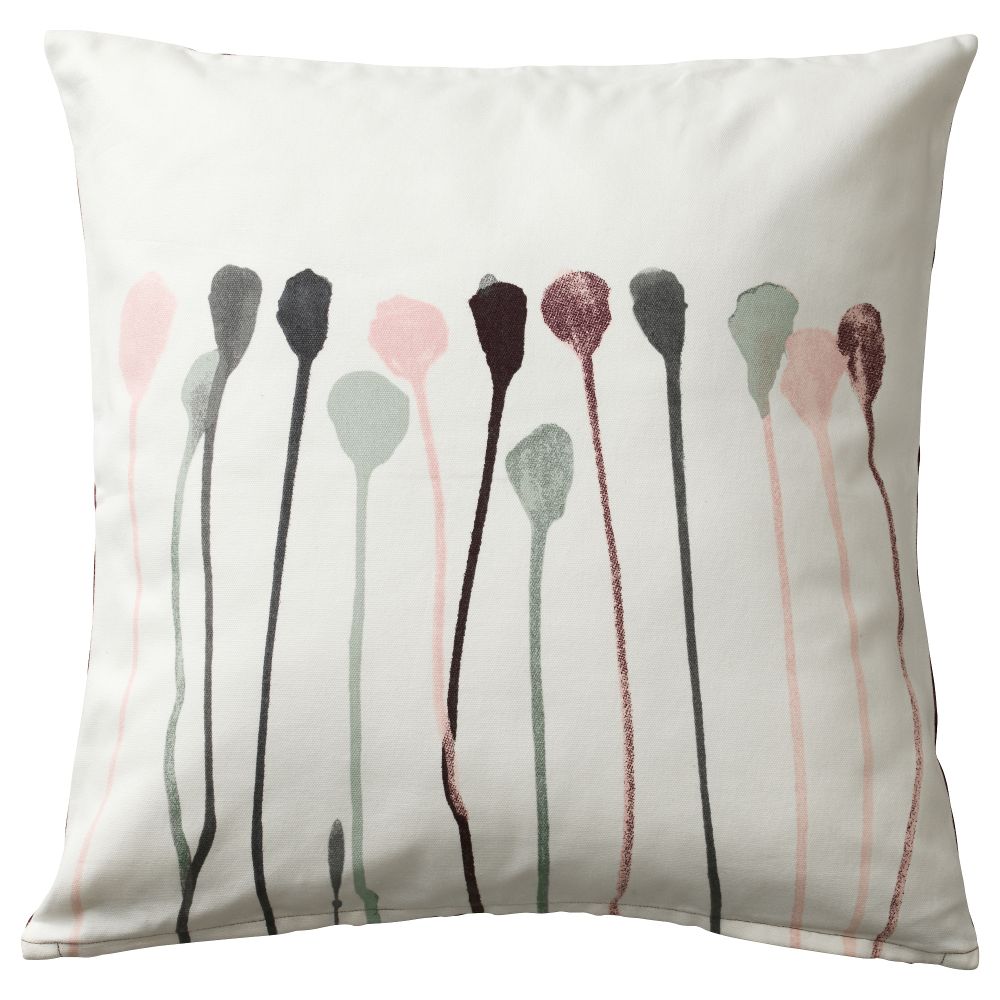 Чехол на подушку СКУГСНЭВА, бежевый, розовый (50x50 см) - фото 1