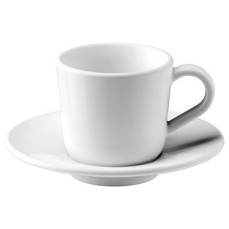 IKEA 365+ Чашка для кофе эспрессо с блюдцем - белый 6 сл
