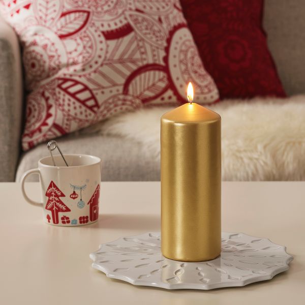 Неароматическая свеча формовая, золотой, 20 см IKEA ВИНТЕРФЕСТ 304.276.90 - схема-чертеж с размерами