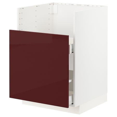 Шкаф под мойку БРЕДШЁН, 1фасад, 2ящика, 60x60 cm IKEA METOD МЕТОД, MAXIMERA МАКСИМЕРА 593.269.59